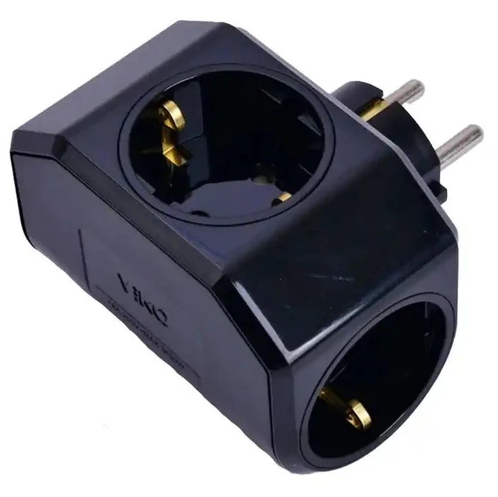 Viko Yonca Siyah 3’lü Topraklı Priz